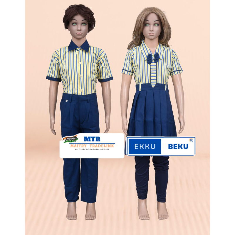 Navy Check School Dress